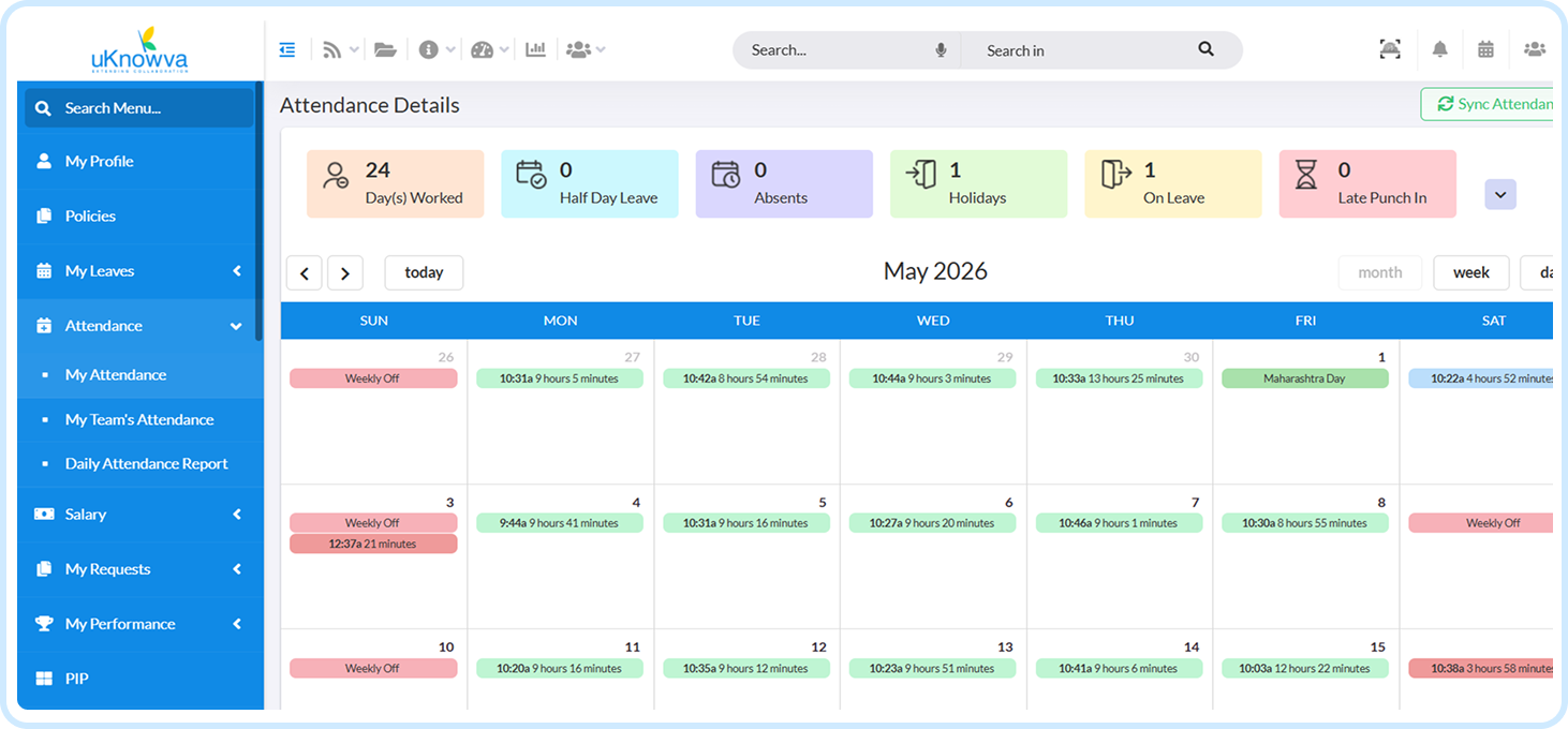 Automated attendance dashboard