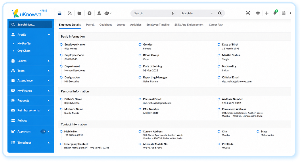 Customizable Employee Fields