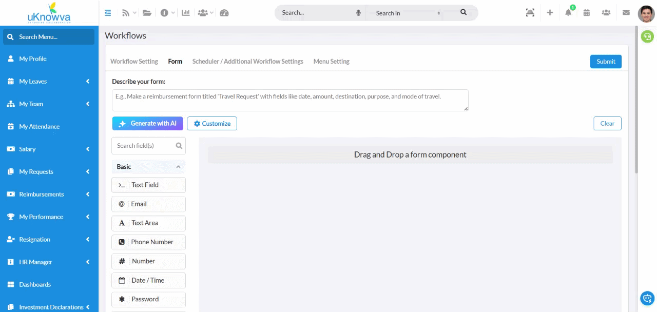 AI-Generated Workflow Forms